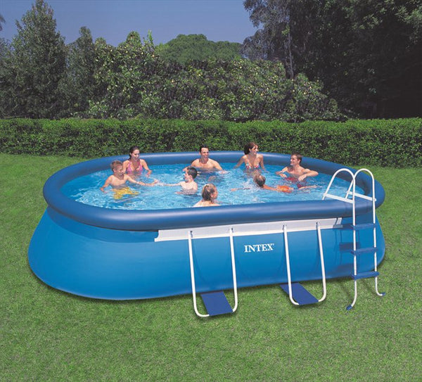Intex Metal Frame zwembad 366 x 76 cm-Met 12-Volt filterpomp -
