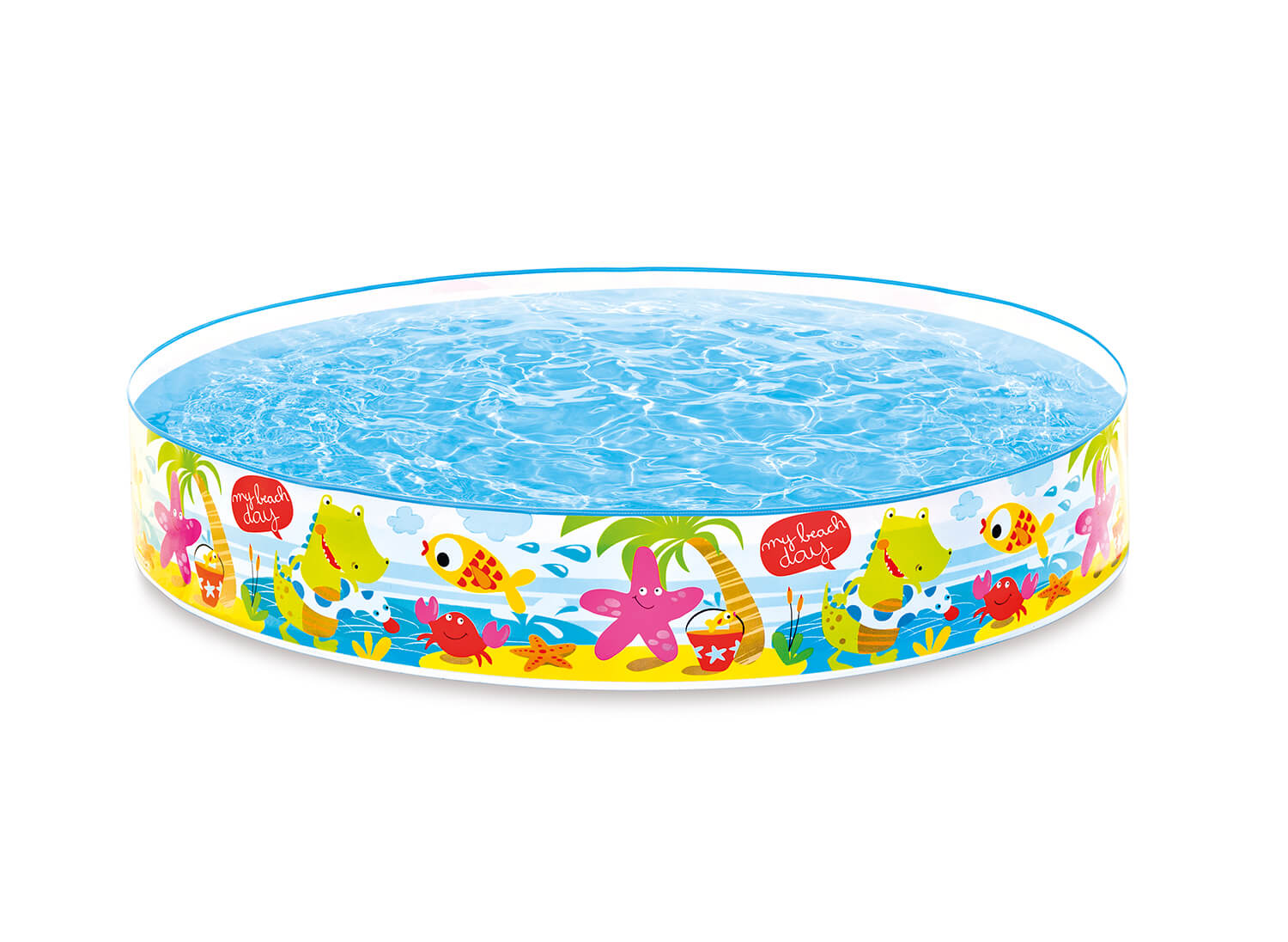 Opzetzwembad met strandprint