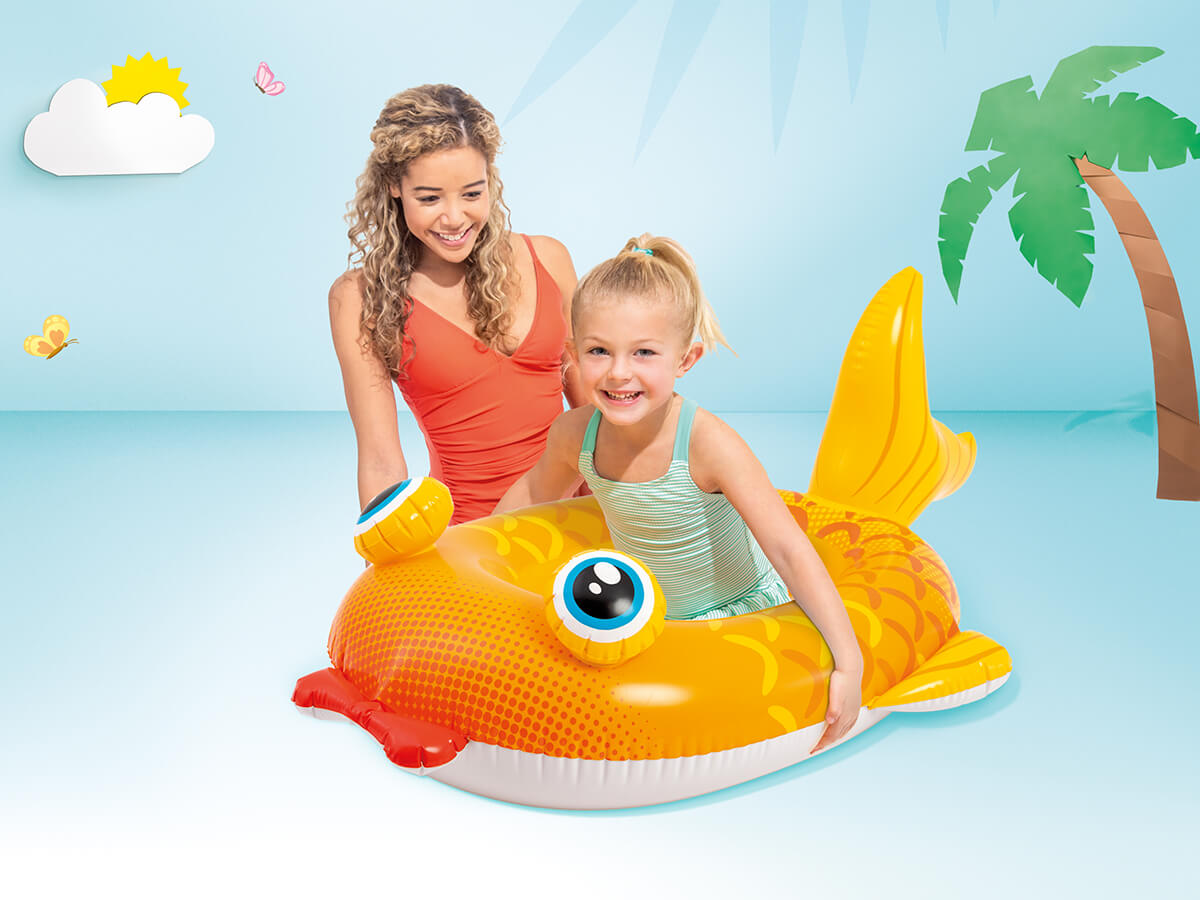 Intex zwembad kinderbootje-vis-oranje